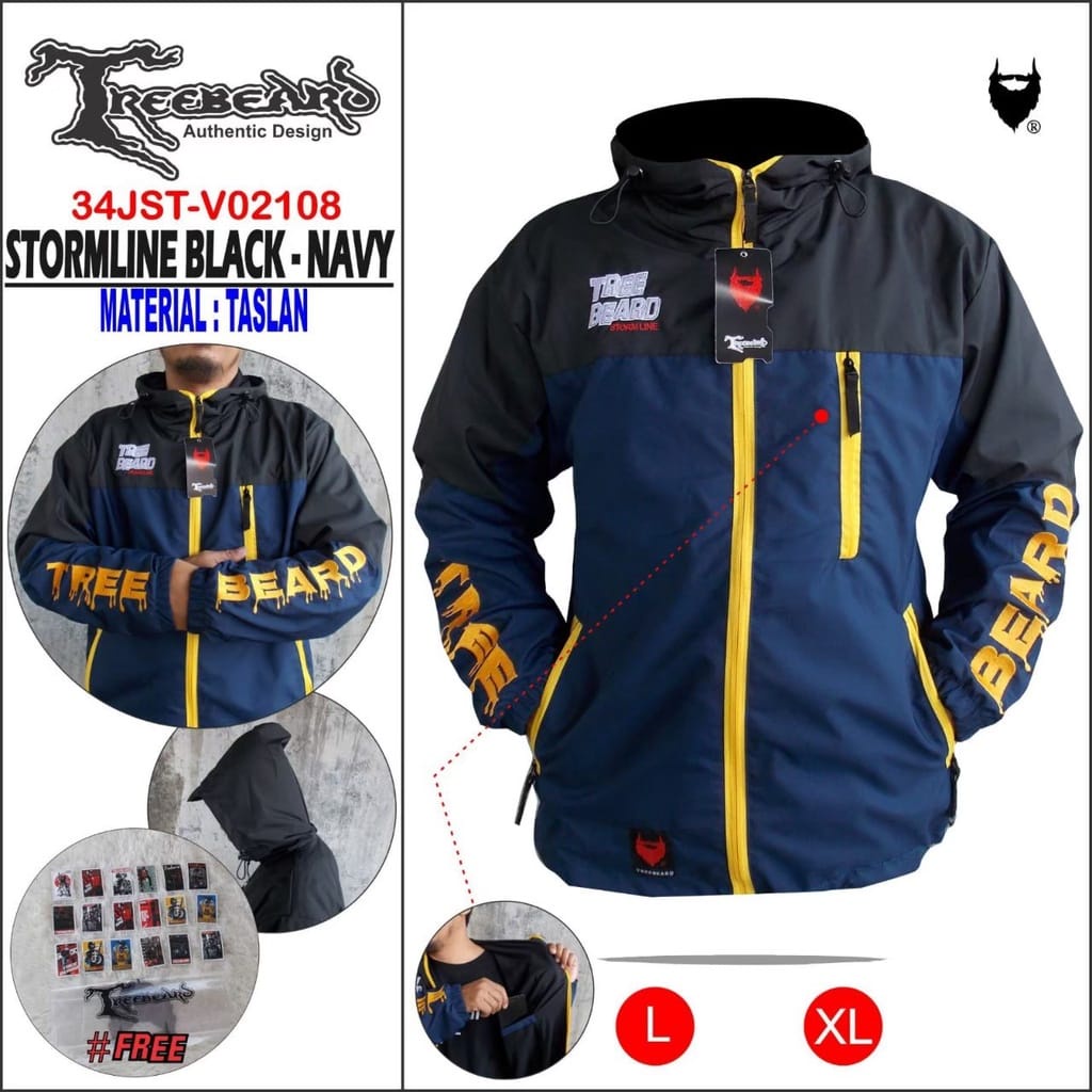 Jaket Outdoor Pria Original Treebeard / Jaket Anti Air Stromline / Jaket Gunung Rapperwear Original