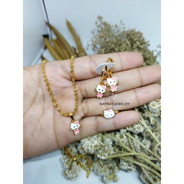 Set anak plintir hellokitty ( kalung anting cincin)