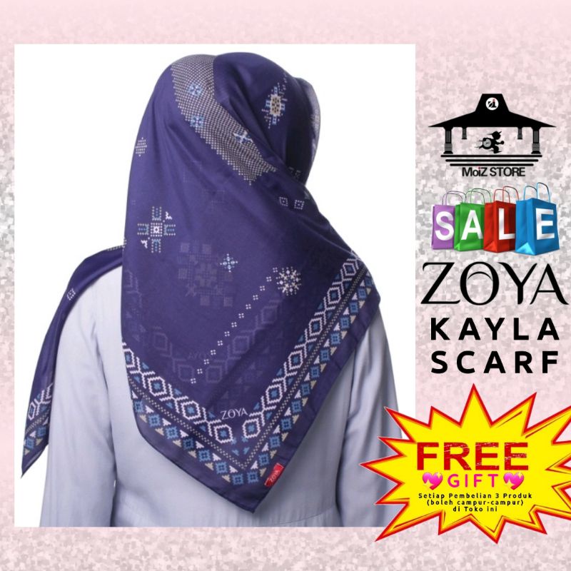 Zoya Kayla Scarf Jilbab Hijab Kerudung Krudung Krudungan Kerudungan Motif Segi Empat Segiempat Segi 