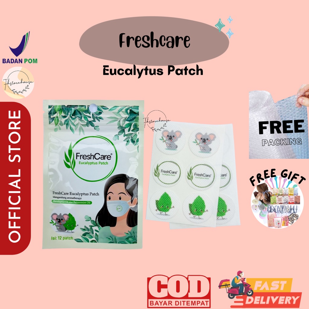 [READY LANGSUNG KIRIM] FRESH CARE Eucalyptus Patch Isi 12 Patch/ FreshCare Stiker Masker/ Freshcare Press &amp; Relax / Minyak Angin Aromatheraphy Roll On