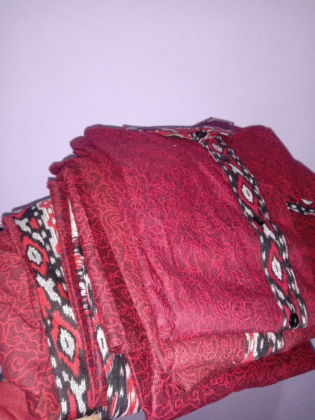 Batik Couple Keluarga Maura Couple Sania Ruffle Ori Ndoro Jowi Dnt Termurah Motif Mega Mendung Merah