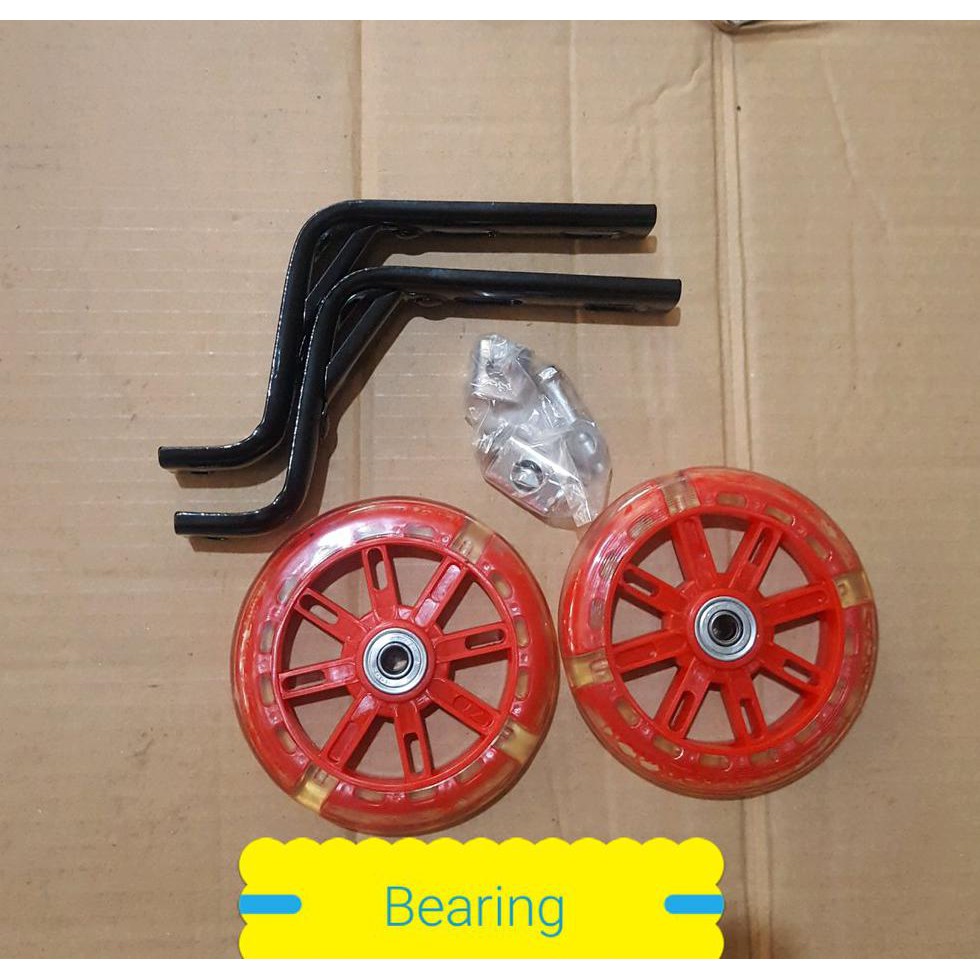 Roda samping sepeda anak 12 16 lampu dan bearing