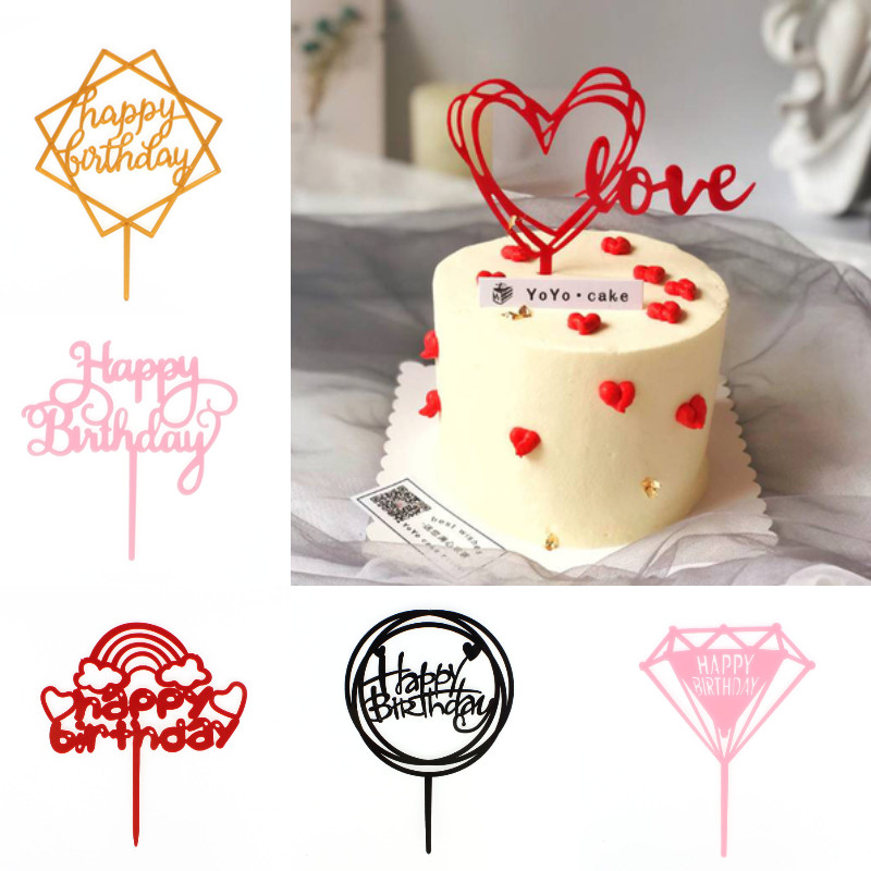 Roselife Happy Birthday Cake Decoration Cupcake Topper Dessert Birthday Party Decor