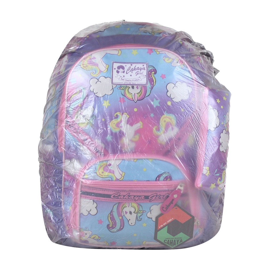 Tas Perempuan Ransel Anak Lucu Karakter Unicorn Ungu Strip Gendong Perempuan Cantik Sekolah Sd