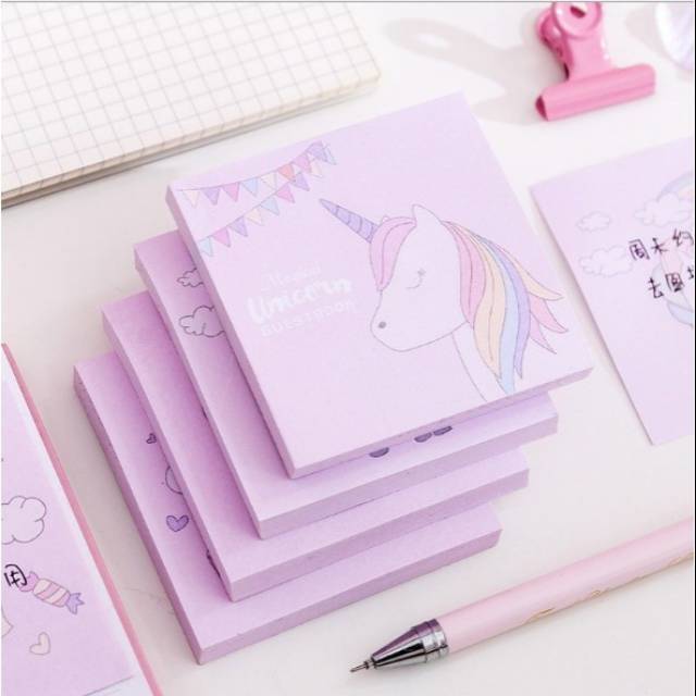 

Sticky Note 80 Lembar Unicorn Kawaii Mini Memo Pad