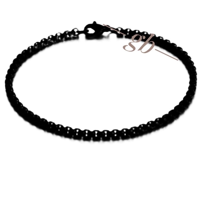 Gelang Titanium Hitam Polos Anti karat