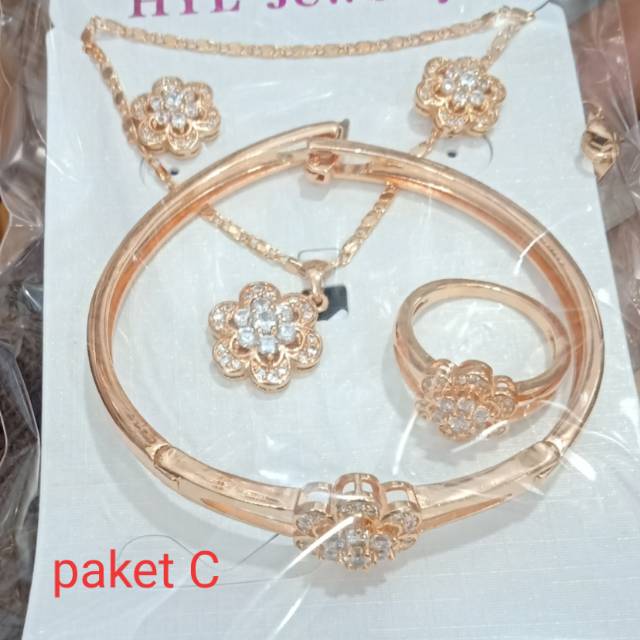 Xuping set(kalung+gelang+cincin+anting)wanita  C