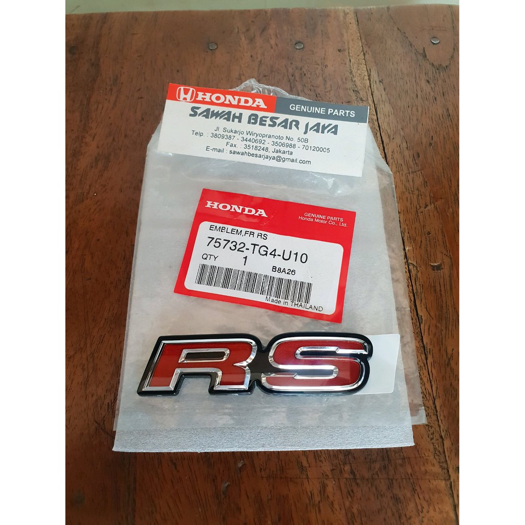 Emblem Logo Sticker RS Gril Grill Depan Honda Brio RS Facelift 2016 2017 2018 Original