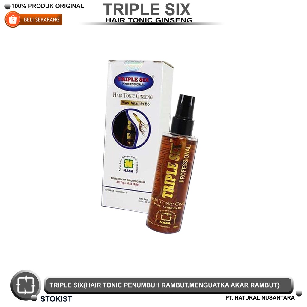 TRIPLE SIX HAIR TONIC GINSENG (HAIR TONIC PENUMBUH RAMBUT)