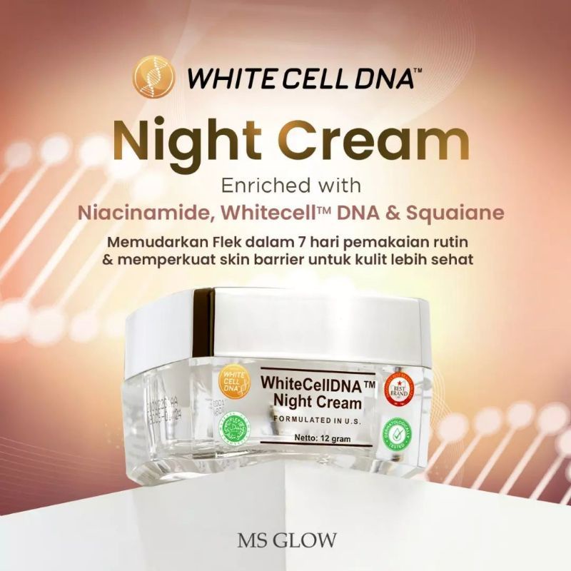 Jual Ms Glow Night Cream White Cell Dna Shopee Indonesia