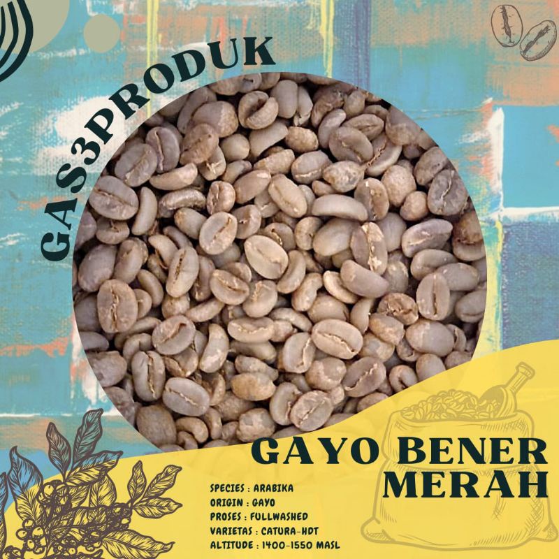 

Green Bean Biji kopi Arabika arabica Gayo Bener Meriah Dryhull Fullwashed Grade 1