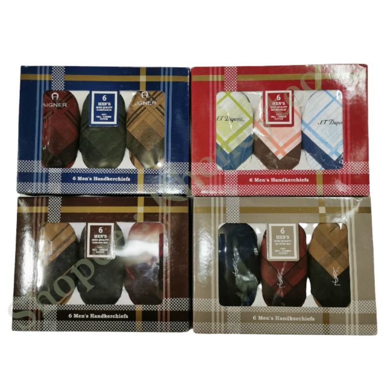 Sapu tangan Pria Branded harga per 6pcs
