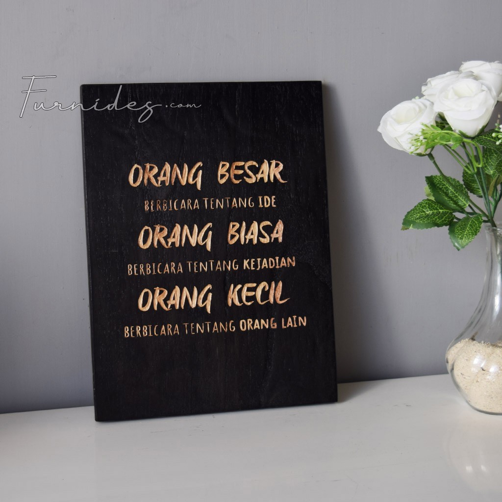 Pajangan Hiasan Dinding Kayu Ukiran Quote Kata Bijak Ruang Keluarga Ruang Tamu 22 5x30 Cm