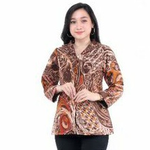 blus atasan kerja blouse batik wanita modern full trikot