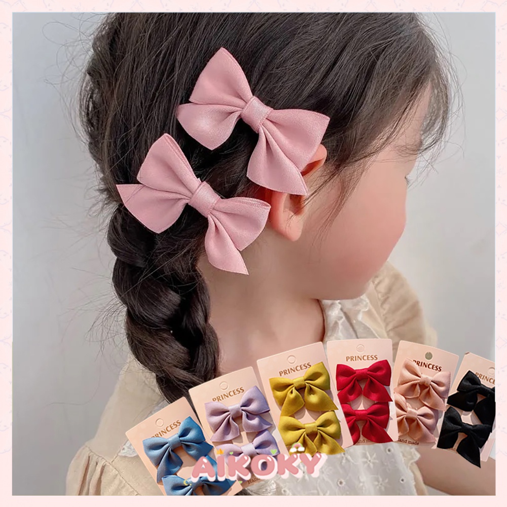 Aikoky Jepit rambut anak Pita Princess Korea /Set jepit rambut anak perempuan 2PCS