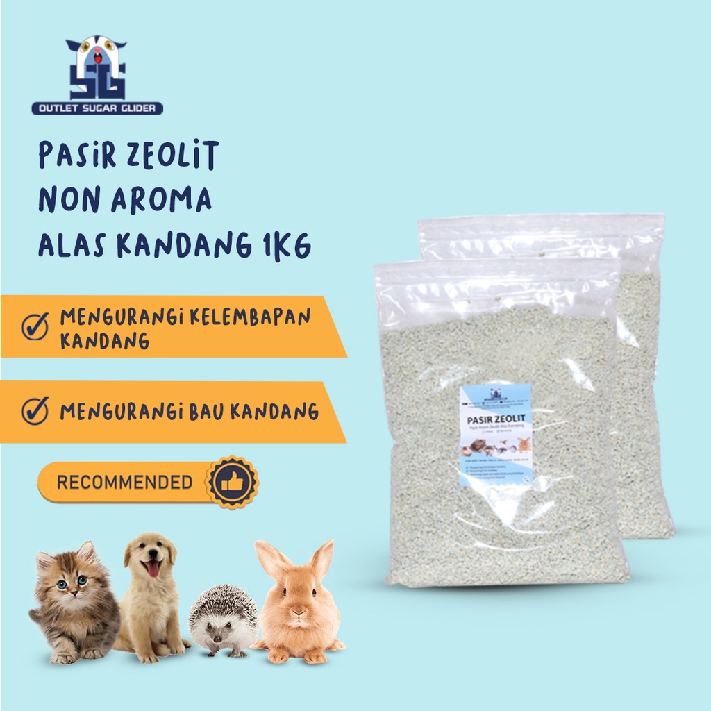 Pasir Zeolit 1kg alas kandang hewan sugar glider / hamster / landak