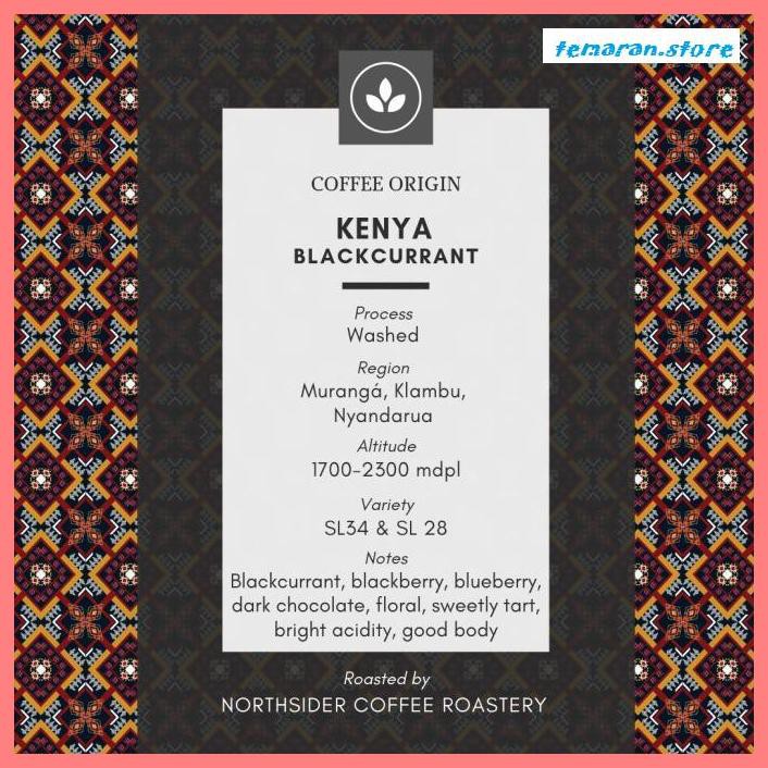 

Kopi- BIJI KOPI ARABICA KENYA AA BLACKCURRANT - 100GR NORTHSIDER COFFEE - Biji Kopi -Biji-Kopi.