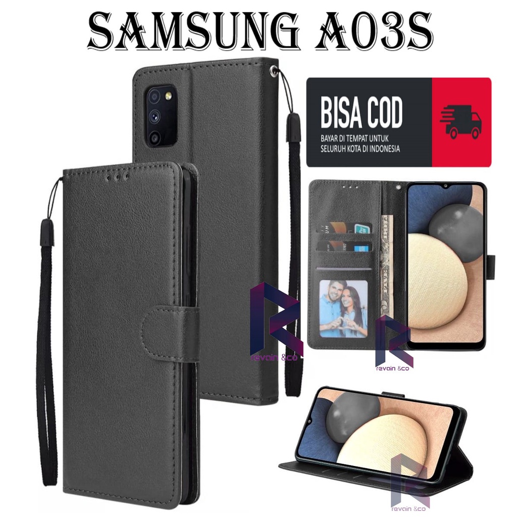 NEW SAMSUNG A03S CASE FLIP WALLET LEATHER KULIT PREMIUM SARUNG BUKA TUTUP FLIP CASE SAMSUNG A03S