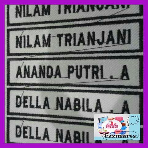 

5Dyfgh- Bordir Nama / Patch Nama / Name Tag / Papan Nama - Satu Baris 0Uiu8Y7-