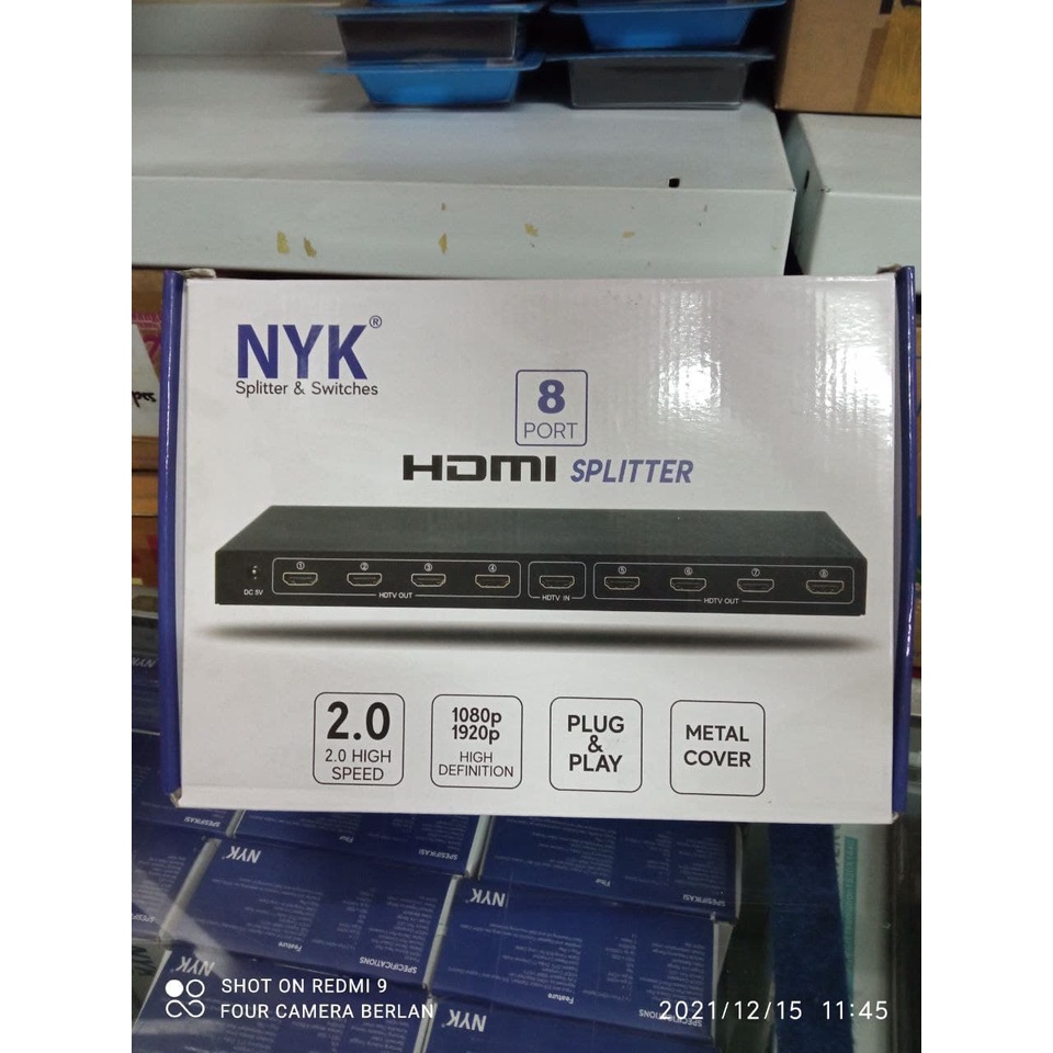 HDMI Splitter 8 Port Full HD NYK - Splitter Hdmi 8Port