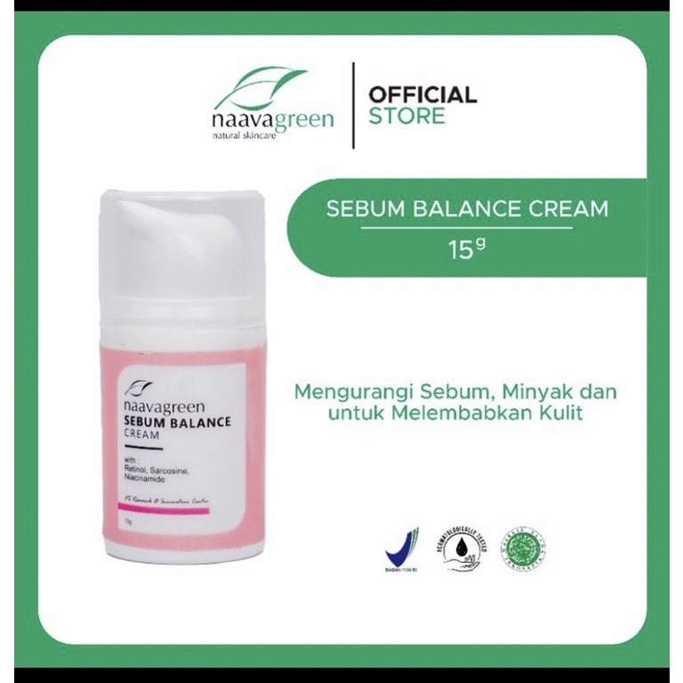 Naavagreen Sebum Balance Cream NAAVAGREEN Sebum Balance Cream - Mengurangi produksi sebum