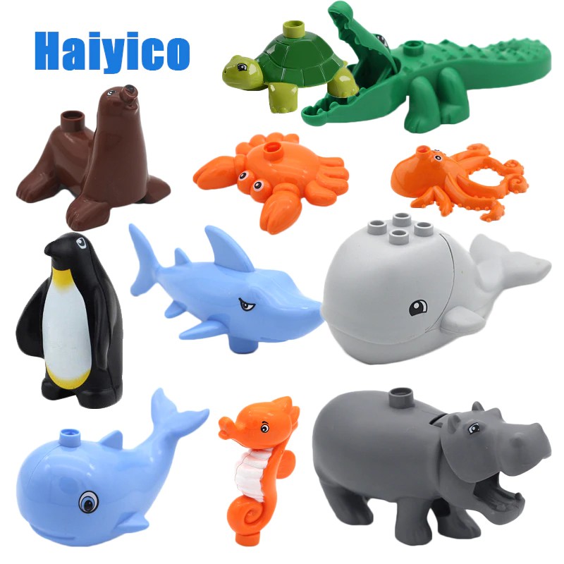 Mainan Lego Original Ocean Animal Classic Large Particle Building Blocks Accessories Bricks