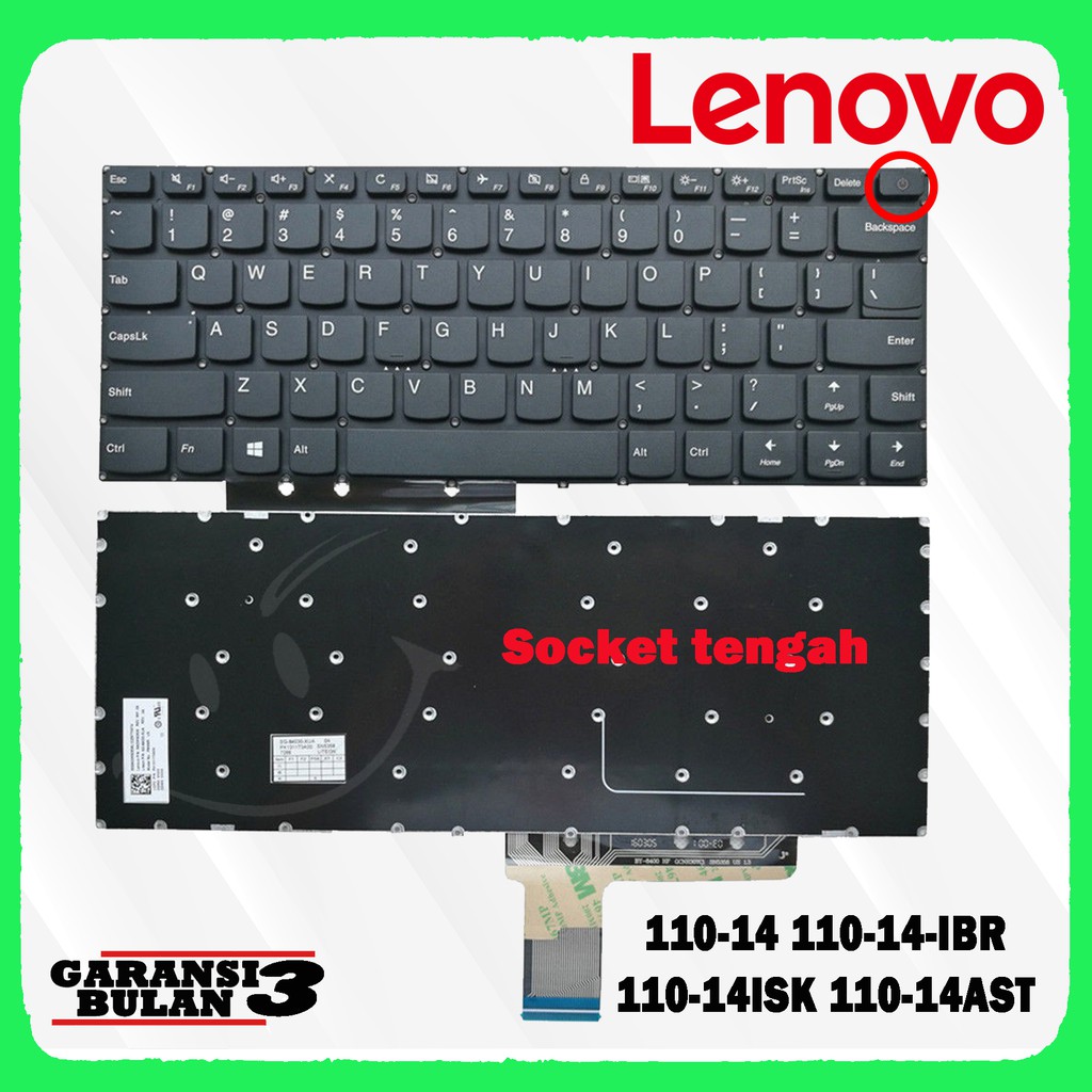 Keyboard Lenovo Ideapad 110 110 110 POWER Socket tengah