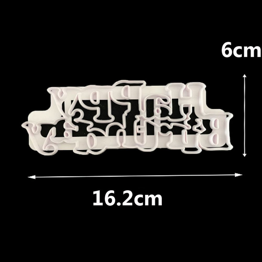 Cetakan Pemotong Adonan Kue Cookie Desain Happy Birthday Model Emboss Bahan Plastik