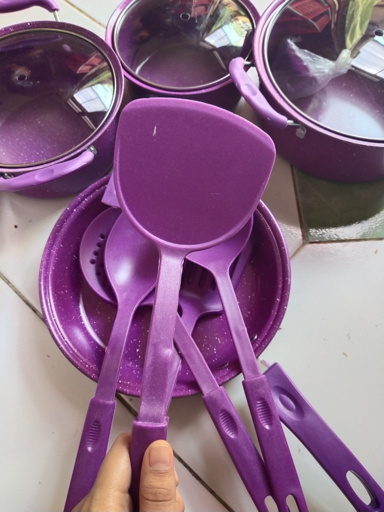 Cookware Set 13 In 1 Peralatan Masak Dapur Panci Tutup Teflon Kitchen Tools Home Perlengkapan Rumah