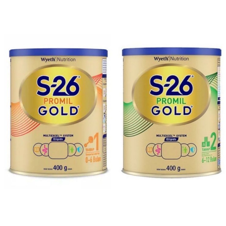 S26 Promil Gold tahap 1 &amp; tahap 2 400gr