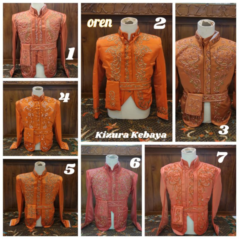 Beskap Jawa / Basofi Pengantin Putih Gold Magenta