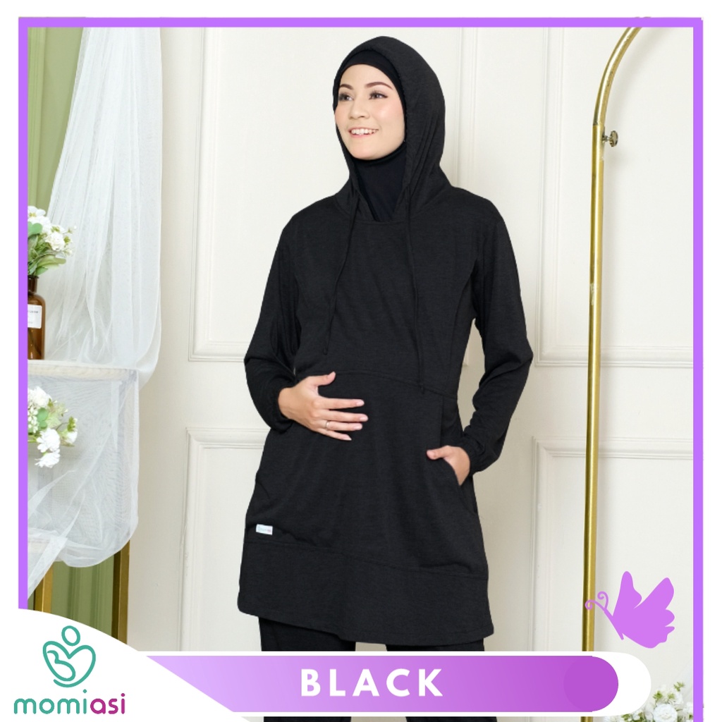 Momiasi - Baju Hoodie Olahraga Sport Ibu Hamil dan Menyusui Baju Busui Nursing Wear Lengan Panjang