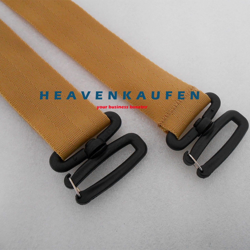 Tali Selempang Tas Strap Tas Pria Lebar 3,8 cm Warna Khaki Kopi Susu Kait Model Huruf S