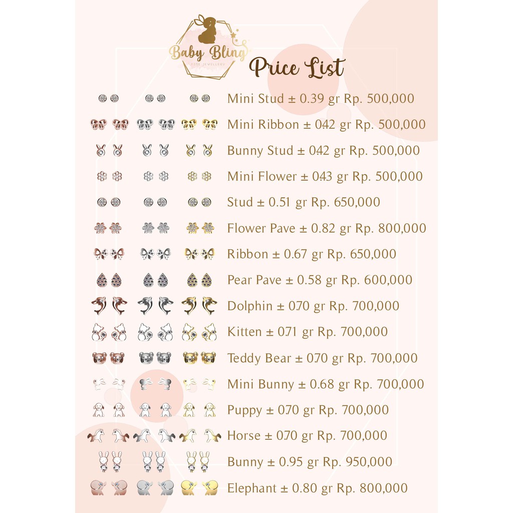 Anting Bayi &amp; Dewasa Baby Bling - Model Mini Stud