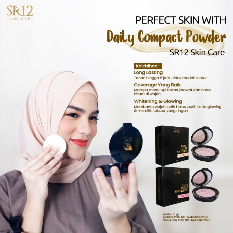 Bedak Padat  Padet Skincare Perawatan Kecantikan Kosmetik Pelembab Wajah Murah Sr12 Glowing Anti Lun