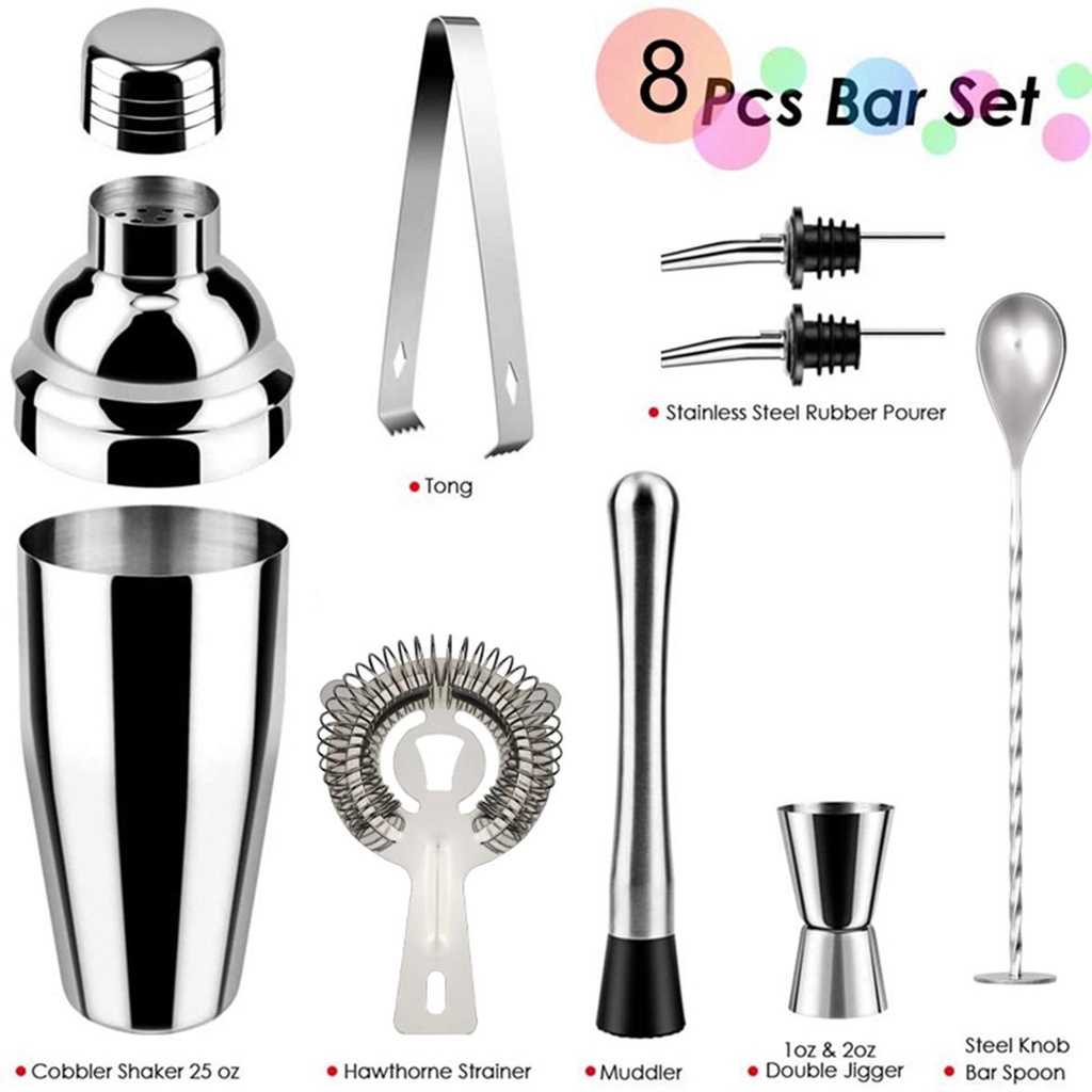 [Elegan] Cocktail Maker Set Stainless Steel18/25oz Filter Whisky Minuman Martini Bar Tools