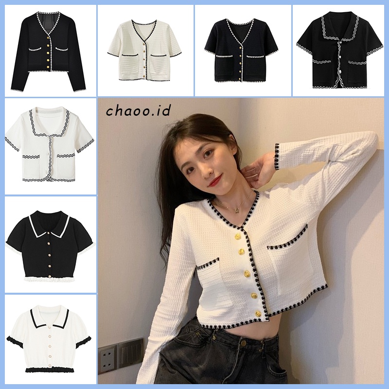 [chaoo.id]Blouse wanita Cardigan/Outer Baju Rajut Wanita Cardigan Panjang/Korean style baju Wanita fashion Baju Rajut