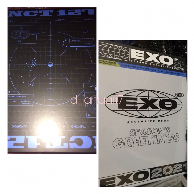 Ready Stock Sharing Season Greetings 2021- SG Exo 2021 & NCT127 2021 benefit ktown4u Synnara Aladin