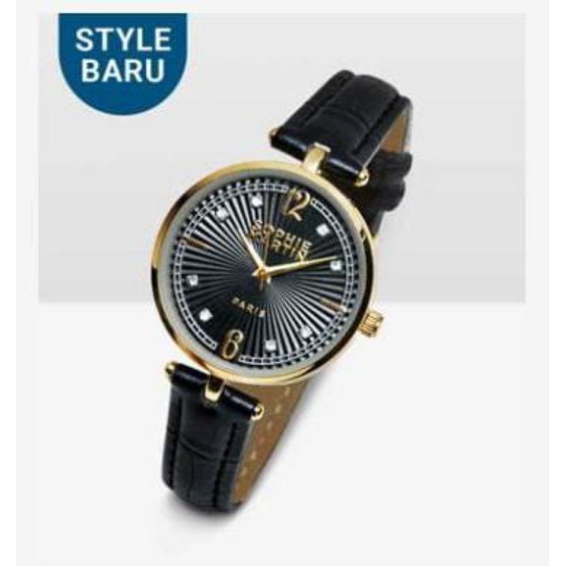 JAM TANGAN WANITA KIM BLACK SOPHIE MARTIN PROMO