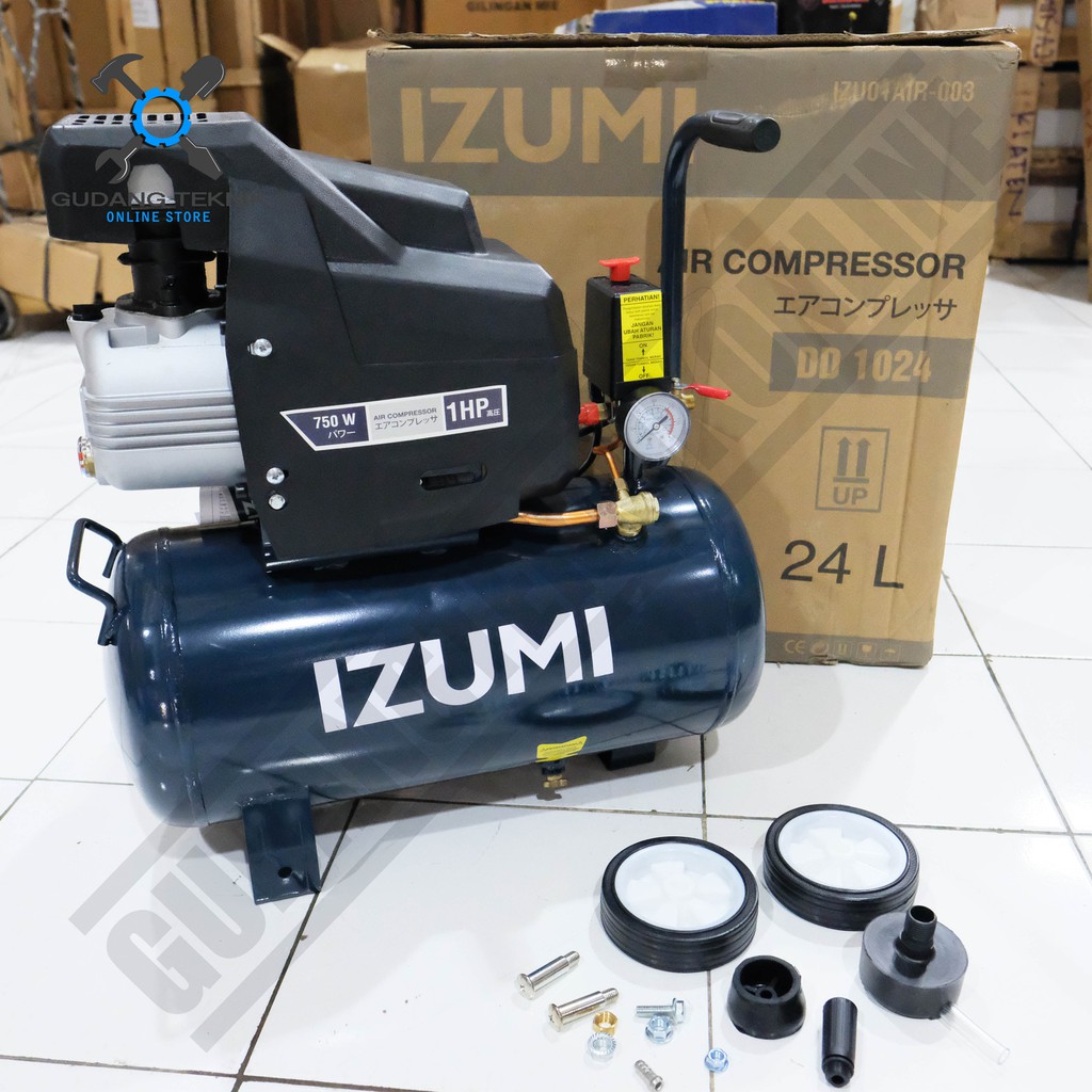 Kompresor Angin 1Hp IZUMI DD1024 24L / Air Compressor 1 Hp DD 1024 24 Liter