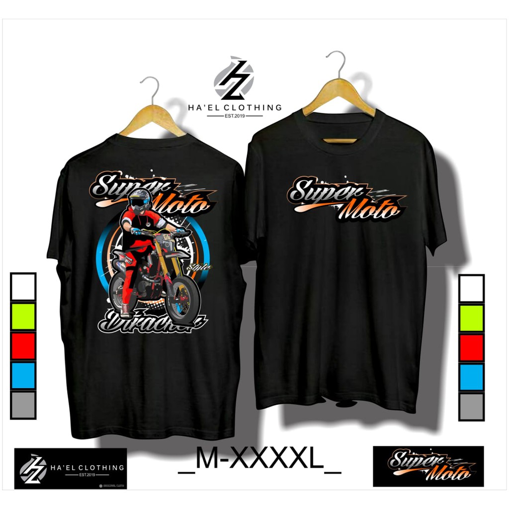 T-Shirt Supermoto D-Tracker Ukuran Jumbo Kaos Herex Big Size M L XL XXL XXXL XXXXL XXXXXL Combed 30s