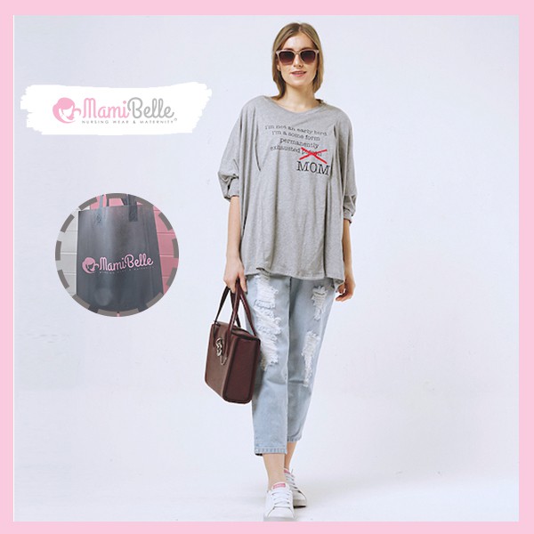 

Mamibelle Kelly Kaos Hamil & Menyusui Grey “EXHAUSTED MOM” Premium