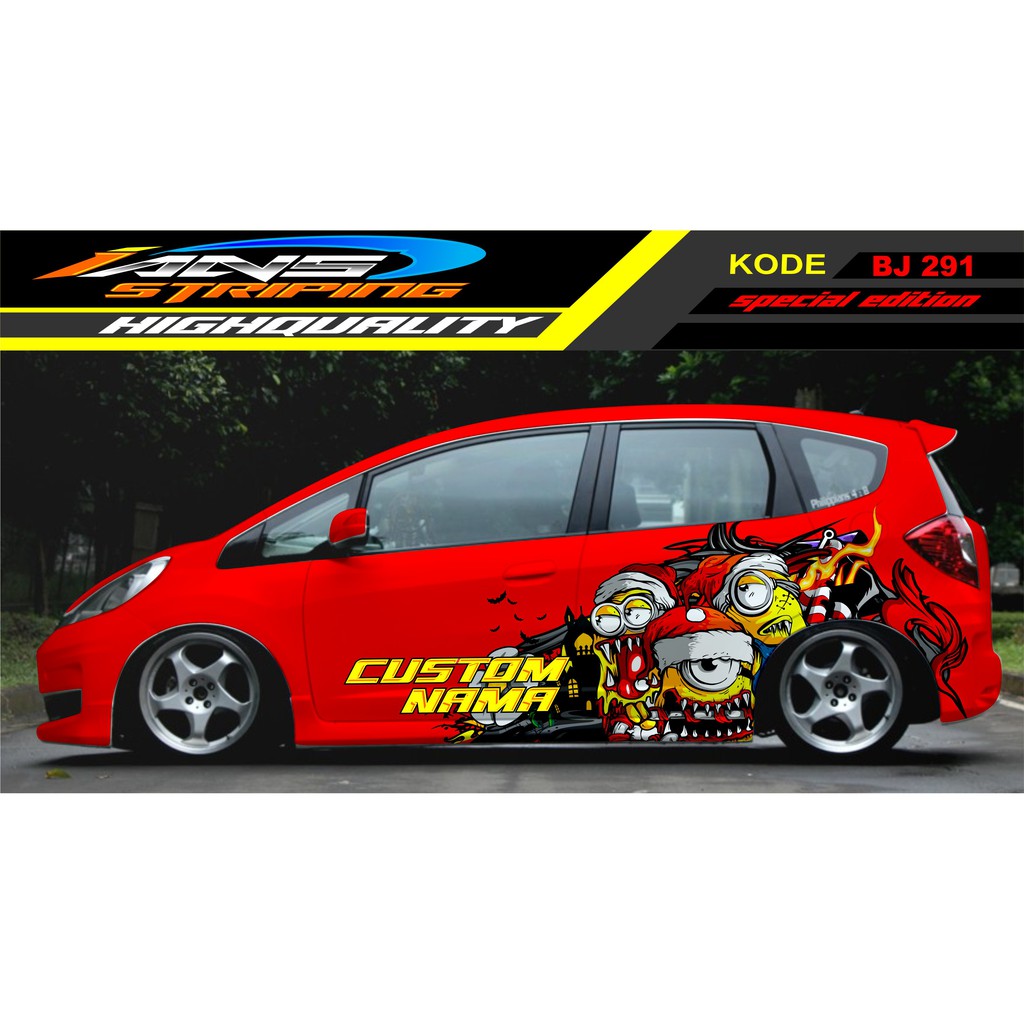 DECAL STIKER MOBIL JAZZ, STIKER HONDA JAZZ / STIKER MOBIL JAZZ, BRIO / STIKER MOBIL MINION