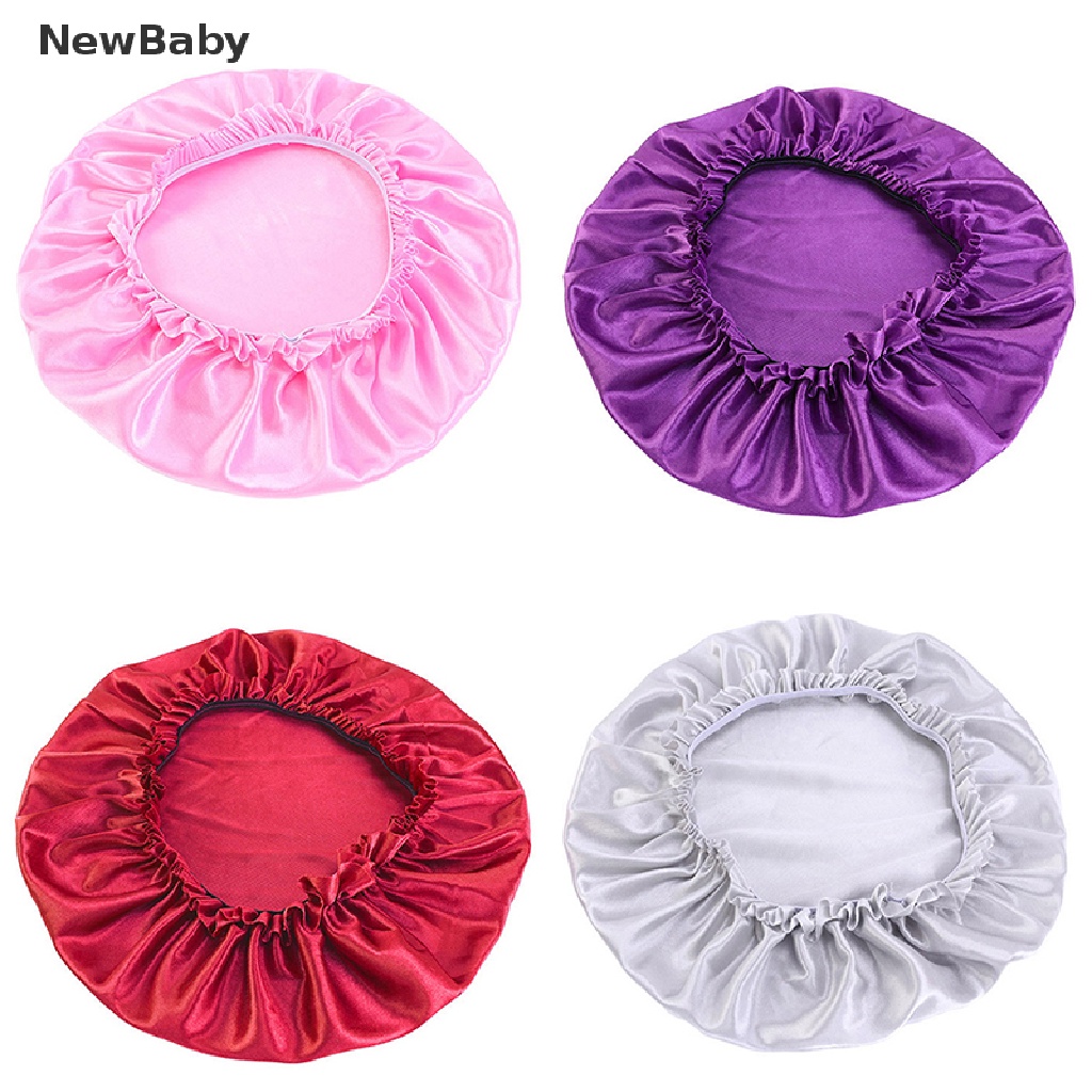 Topi Bonnet Bayi Bahan Satin Warna Polos Untuk Tidur