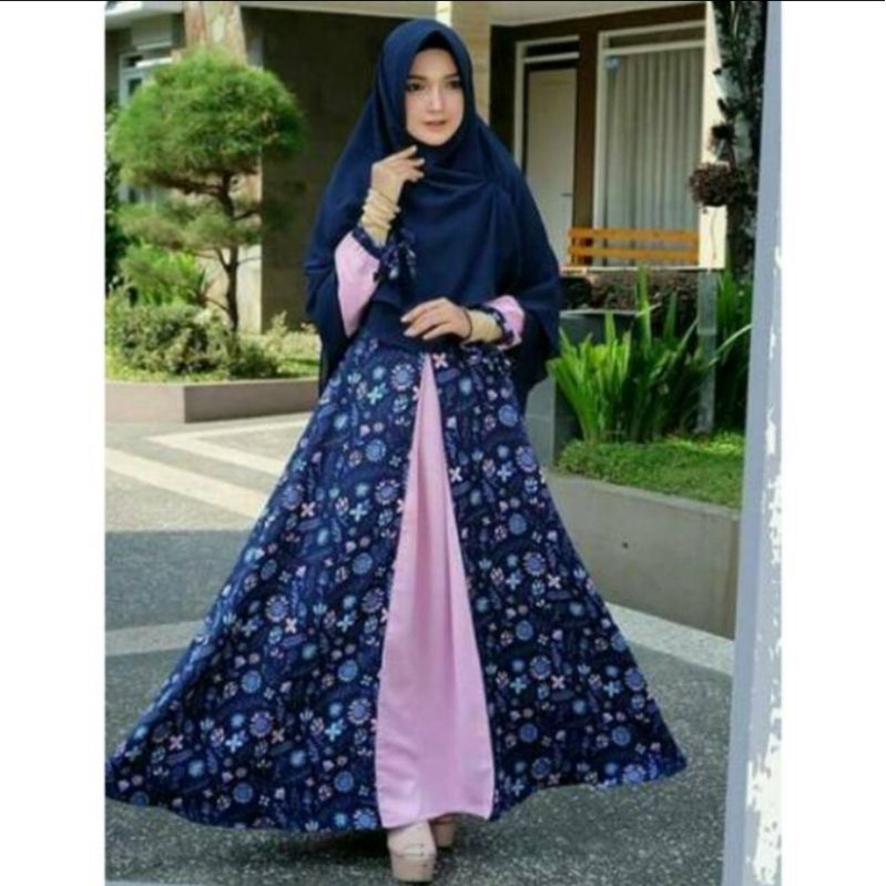 PRELOVED GAMIS SHEIKA HIJAB EISHA DRESS GAMIS SYAR I (NAVy SIZE L)