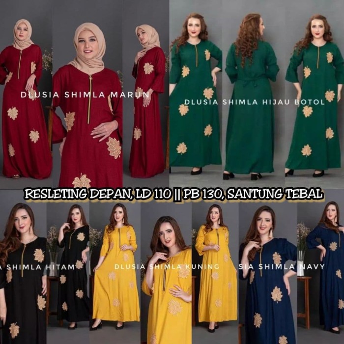 DLUSIA SHIMLA | DASTER ARAB BUSUI LONGDRESS PANJANG MURAH RUFFLE JUMBO RAYON VIRAL