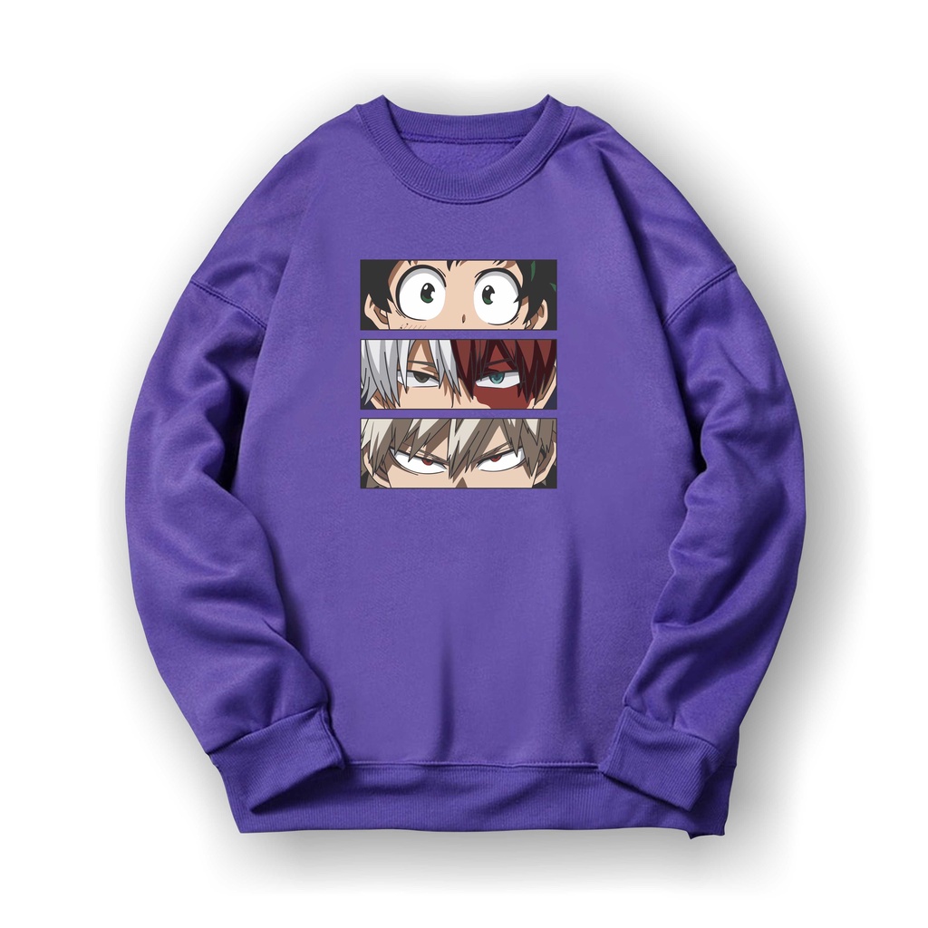 MY HERO ANIME Basic Sweater II MY HERO ANIME  Crewneck Sz M - XL ( Pria &amp; Wanita )