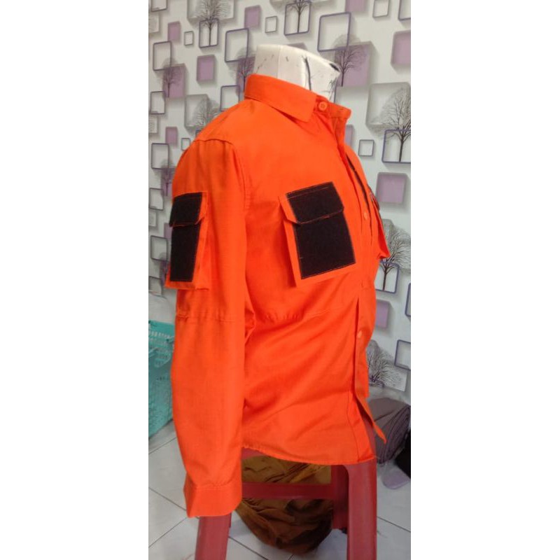 Kemeja tactical orange/Kemeja basarnas/Kemeja bpbd/Baju tactical/Kemeja orange tactical