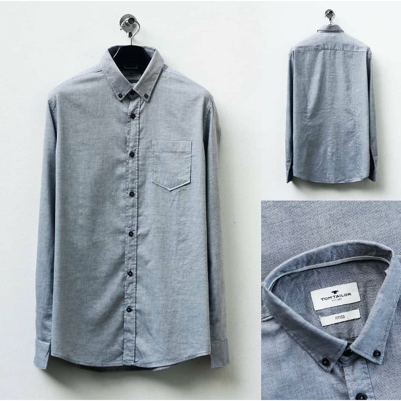 Tom Tailor Denim Fitted Long Shirt Darkgrey (Full Tag)