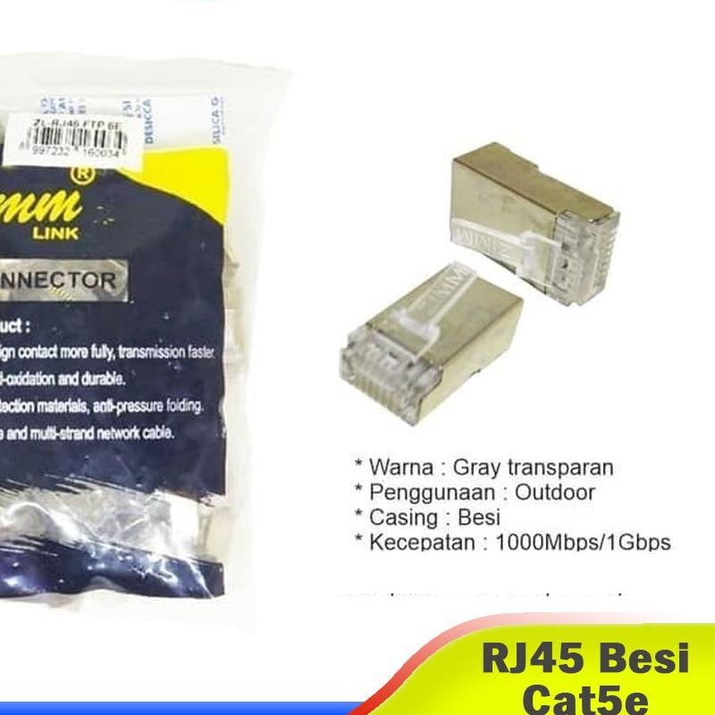 Connector RJ45 FTP Cat 6 Outdoor Zimmlink 50pcs Konektor RJ45 Besi Cat5e Cat6